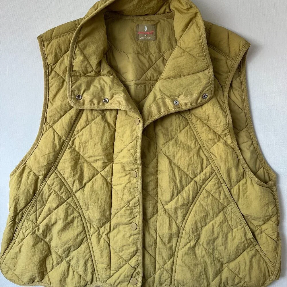 New women's FREE PEOPLE Quinn Quilted Puffer Vest marigold size M $128 - Picture 1 of 5